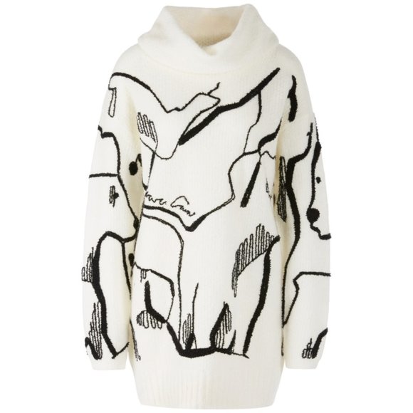 MARC CAIN:  Dalmatian Pattern Sweater - white & black - Picture 6 of 12